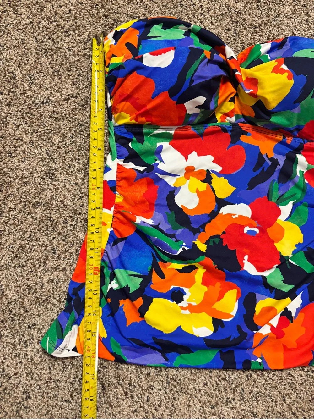NWT Lauren Ralph Lauren Twist Front Tankini Top Size 12 Vibrant Floral Swim